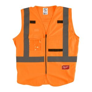 Светлоотразителна жилетка Milwaukee Hi-Visibility с 10 джоба, оранжева, размер L/XL, клас 2, 4932471893