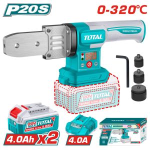 Акумулаторен поялник за полипропилен TOTAL, Ф 20 - 32 мм, 0 - 320 °С, 2 x 4 Ah