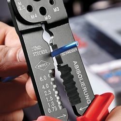 Knipex Клещи кербовъчни за неизолирани плоски кабелни обувки с изолация 230 мм /97 21 215 B/