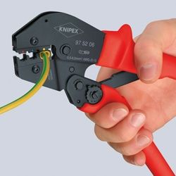 Knipex Клещи кербовъчни за неизолирани плоски кабелни обувки с изолация 250 мм /97 52 05 SB/