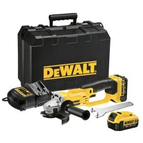 Ъглошлайф акумулаторен DeWALT, DCG412M2, с куфар, зарядно и 2 батерии ф 125 мм, 18 V, 4 Ah, 8000 об./мин
