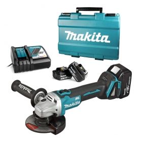 Ъглошлайф акумулаторен Makita, DGA504RFE3 с батерии, зарядно и куфар, ф 125 мм, 18 V, 3 Ah, 8500 об./мин