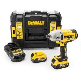 Гайковерт акумулаторен DeWALT, DCF899P2, ударен, безчетков, с батерии, куфар и зарядно 18 V, 5 Ah, 950 Nm, 1/2"