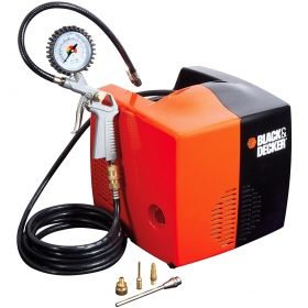 Компресор Black&Decker, Cubo с електродвигател с директно нагнетяване, безмаслен, 8 bar, 1.5 к.с., 180 л/мин