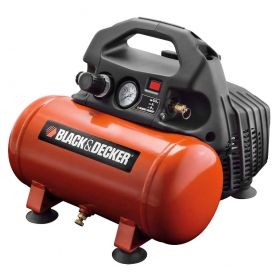 Компресор Black&Decker, BD 55/6 с електродвигател, безмаслен, 8 bar, 0.5 к.с., 6 л, 55 л/мин