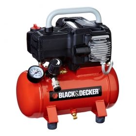 Компресор Black&Decker, BD195/6 NK с електродвигател, безмаслен, 8 bar, 1.5 к.с., 6 л, 180 л/мин