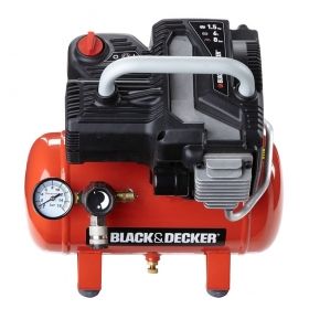 Компресор Black&Decker, BD195/6 NK с електродвигател, безмаслен, 8 bar, 1.5 к.с., 6 л, 180 л/мин