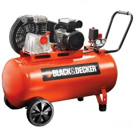 Компресор Black&Decker, BD220-50-2 с електродвигател с ремъчна предавка, 10 bar, 2 к.с., 220 л/мин, 50 л.
