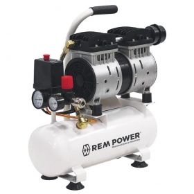 Компресор REM Power с електродвигател безмаслен 8 bar, 0.67 к.с., 6 л, 105 л/мин, EL 141/8/6