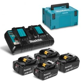 Батерии Makita BL1860 Set Li-Ion комплект със зарядно устройство 18 V, 6 Ah, 4 бр. 