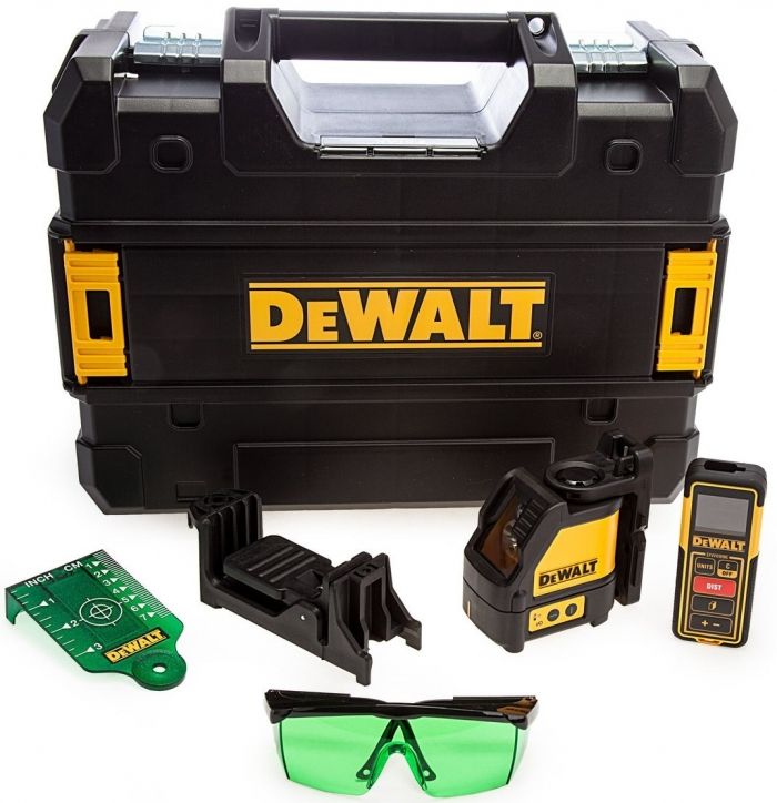 Нивелир DeWALT DW0889CG лазерен линеен с 2 лъча 20 м, 0.3 мм/м