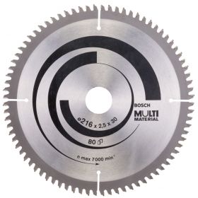 Циркулярен диск Bosch метален HM за рязане на алуминий 216x30x2.5 мм, 80 z, Multi Material