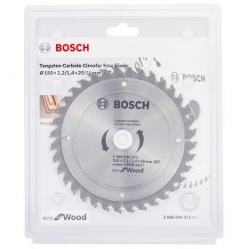 Циркулярен диск Bosch метален HM за рязане на дърво  150x20x2.2 мм, 36 z, Eco for Wood