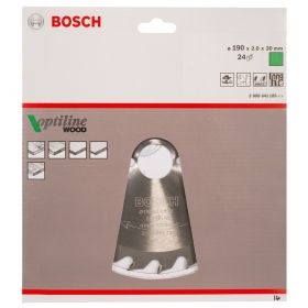 Циркулярен диск Bosch метален HM за рязане на дърво190x30x2 мм, 24 z, Optiline Wood