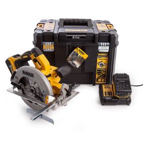 Циркуляр DeWALT DCS570P2 акумулаторен 18 V, 5 Ah, ф 184 мм