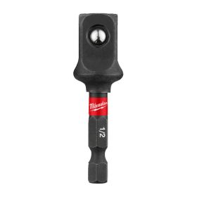 Адаптор за вложки Milwaukee Shockwave шестостен - квадрат ударен 1/2" х 1/4", 50 мм