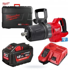 Гайковерт Milwaukee M18 ONEFHIWF1DS-121C акумулаторен ударен безчетков , 18 V, 12 Ah, 2711 Nm, 1" 