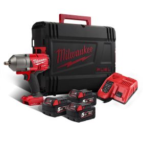 Гайковерт Milwaukee M18 ONEFHIWF12-503X акумулаторен ударен безчетков 18 V, 5 Ah, 1898 Nm, 1/2" 