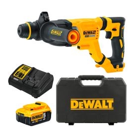 Перфоратор DeWALT DCH263P1 акумулаторен с 1 батерия и зарядно, SDS-plus, 18 V, 5 Ah, 3 J