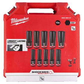 Комплект вложки Milwaukee Shockwave ударни 10 бр., 10-24 мм x 1/2"