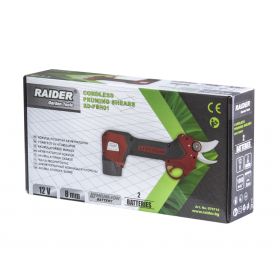 Ножица Raider  RD-PSH01 лозарска акумулаторна с 2 батерии и зарядно, 12 V, 2 Ah