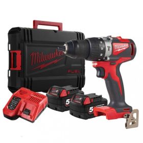 Бормашина винтоверт Milwaukee M18 BLPD2-502X акумулаторна ударна с батерия и зарядно, 18 V, 5 Ah, 82 Nm, 1.5-13 мм