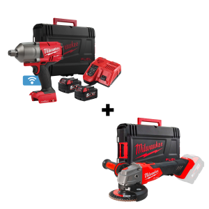 Комплект Milwaukee акумулаторни инструменти 18 V , M18 ONEFHIWF34-0X, M18 FSAG125-0X,2x5.0 Ah 