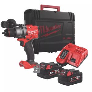 Бормашина винтоверт Milwaukee M18 FPD3-502X акумулаторна ударна с батерия и зарядно, 18 V, 5 Ah, 158 Nm, 1.5-13 мм