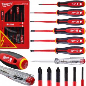 Отвертки Milwaukee комплект електротехнически 1000V VDE SL/PZ/PH и фазомер 7 бр.
