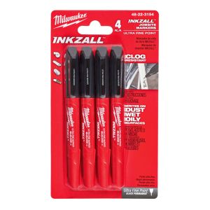 Маркер Milwaukee Inkzall с тънък връх 4 бр., черен