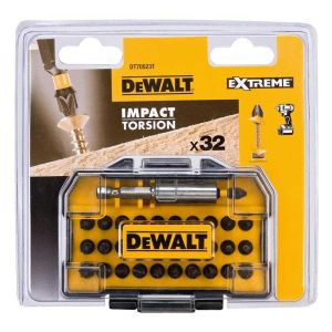 Комплект ударни накрайници DeWALT DT70523T PH/PZ/SL/TX, ударни с магнитен държач 1/4", 25 мм, 32 бр.