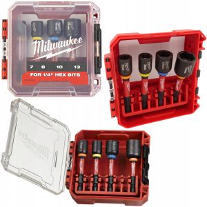Накрайници Milwaukee Shockwave 4932492445 вътрешен 6-стен магнитни HEX 7, HEX 8, HEX 10, HEX 13, 1/4", 65 мм, 4 бр.
