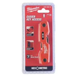 Комплект шестостенни ключове Milwaukee HEX Allen 4932480978, 8 бр, сгъваеми