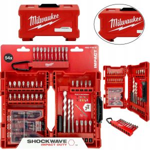 Комплект ударни накрайници и свредла Milwaukee Shockwave Impact Duty 4932479855 с магнитен държач и карабинер 56 бр.