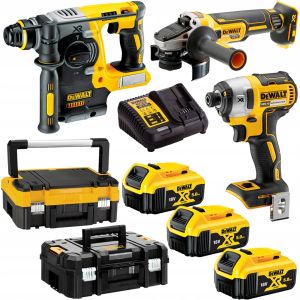 Комплект DeWALT DCK305P3T акумулаторни инструменти с 3 батерии и зарядно, DCF887, DCH273, DCG405, 18 V, 5 Ah