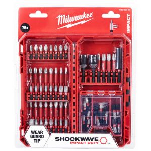 Комплект ударни накрайници Milwaukee Shockwave Impact Duty 4932492008 с магнитен държач 75 бр.