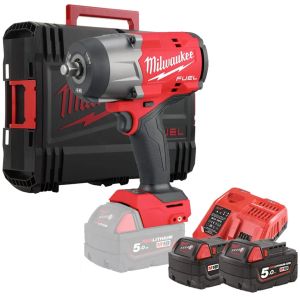 Гайковерт Milwaukee M18 FHIW2F12-502X акумулаторен ударен безчетков 18 V, 5.0 Ah, 2034 Nm, 1/2" 