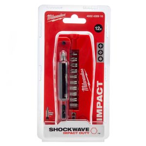 Комплект ударни накрайници Milwaukee Shockwave 4932430910 с магнитен държач 12 бр.