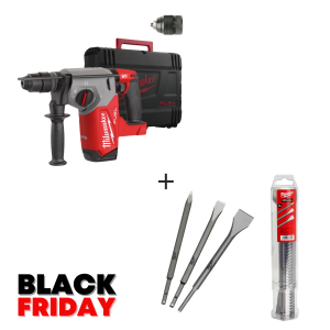 Акумулаторен безчетков перфоратор Milwaukee M18 FHX-0X без батерия и зарядно SDS-plus, 18 V, 2.5 J + Подарък комплект шило и секачи Milwaukee 4932430001