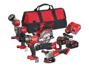 Комплект акумулаторни инструменти Milwaukee M18 FPP6H3-502B, M18 FPD3, M18 FSAG125X, M18 FCS552, M18 FSZ, M18 FIW2F12, M18 TLED, 18 V, 5.0 Ah  