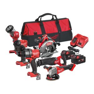 Комплект акумулаторни инструменти Milwaukee M18 FPP6G3-502B, M18 FPD3, M18 FID3, M18 FSAG125X, M18 FCS552, M18 FSZ, M18 TLED, 18 V, 5.0 Ah