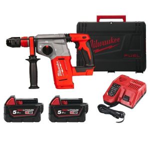Акумулаторен перфоратор Milwaukee M18 BLHX-502X с батерия и зарядно, 18 V, 5.0 Ah, 2.3 J