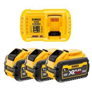 Комплект акумулаторни батерии със зарядно DeWALT DCB118X3, 3 x 9.0 Ah, Flexvolt