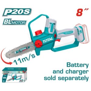 Акумулаторен безчетков верижен трион TOTAL Industrial TGSLI2088 без батерия и зарядно, 20 V, 20 см