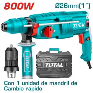 Електрически перфоратор TOTAL TH308268-2, 800 W, SDS+, с допълнителен патронник, куфар