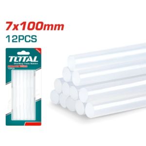 Силиконови пръчки за топло лепене TOTAL TACGT1071, прозрачни, Ø 7 мм x 10 см, 12 броя