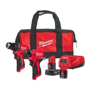 Комплект акумулаторни инструменти Milwaukee M12 BLPP2B-422B с батерия и зарядно, 12 V, 2.0 Ah + 4.0 Ah, 2 инструмента